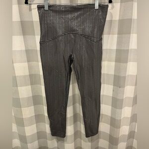 SPANX Black and Silver Textured Leggings